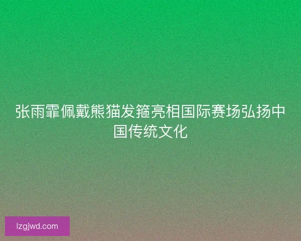 张雨霏佩戴熊猫发箍亮相国际赛场弘扬中国传统文化