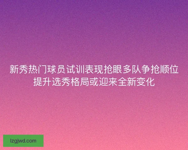 新秀热门球员试训表现抢眼多队争抢顺位提升选秀格局或迎来全新变化 新秀热门球员试训表现抢眼多队争抢顺位提升选秀格局或迎来全新变化